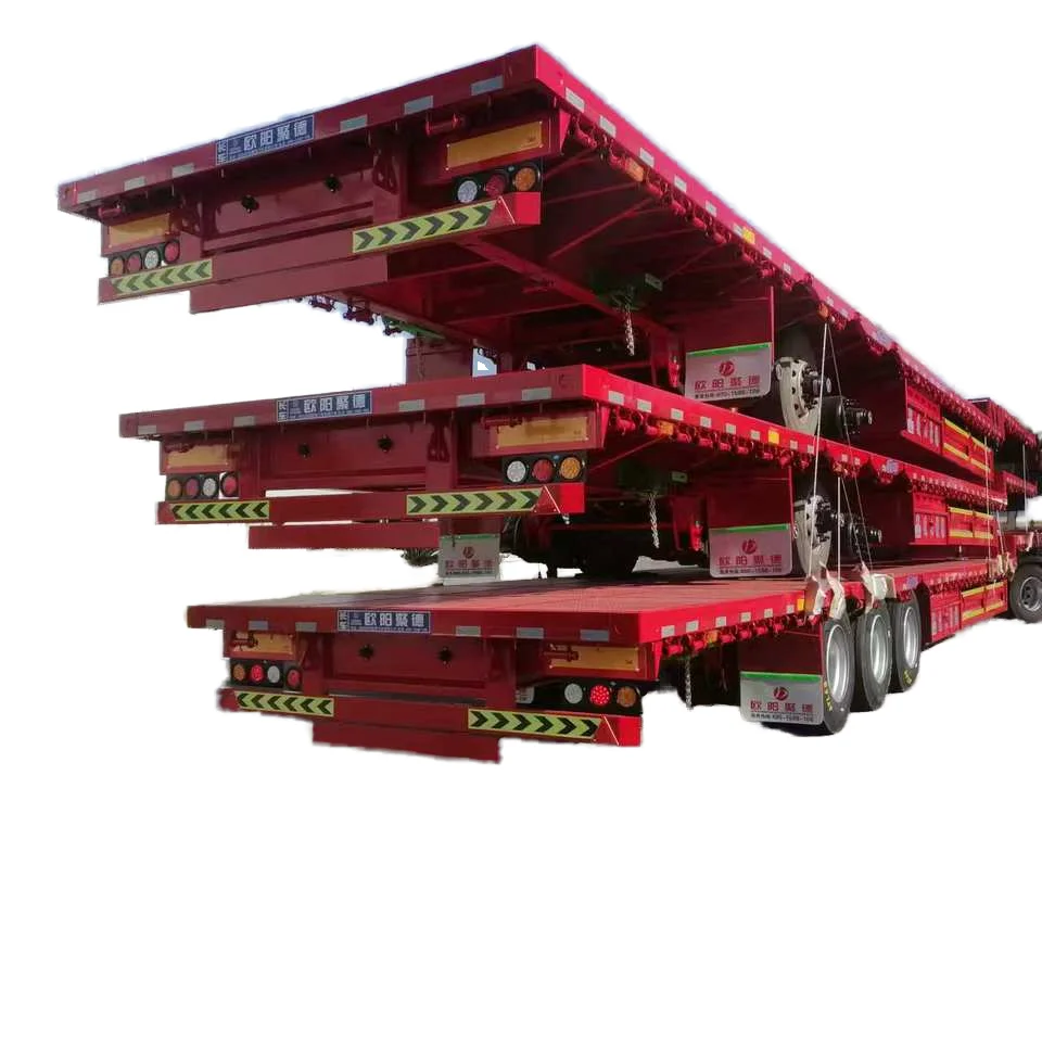 OYJD Truck Fuel-Efficient 1/64 flatbed High strength steel 30/40/50ft trailer tent low flatbed semi trailer