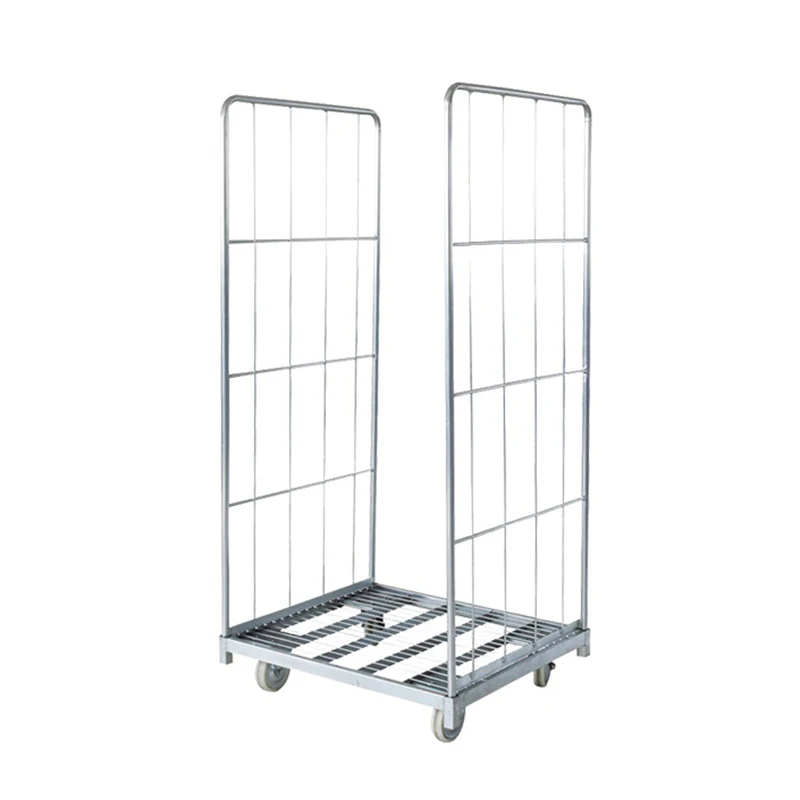 Customized sizes high quality hevy duty European foldable steel logistics roll cage roll container metal mesh trolley