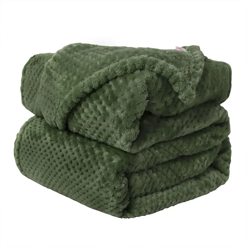 Hot Selling In Super Market Mink Blanket Fabric Super Soft Plush Thick Jacquard flannel Fleece Throw Blanket