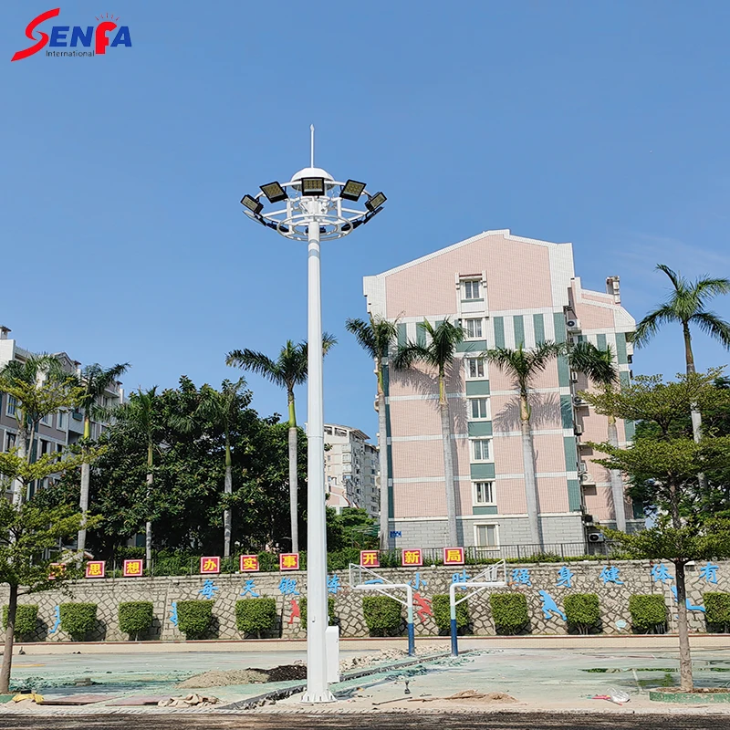 Hot sale LED high pole light municipal road lighting pole 6m 10m 15m community park basketball court light wholesale high mast