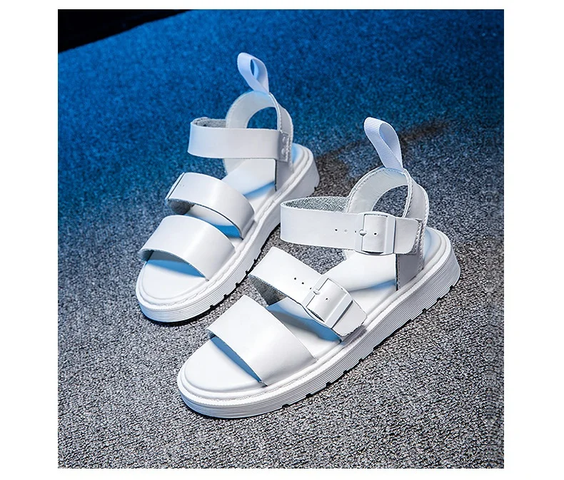 
Chunky Platform Flat Heels Woman Summer Shoes Platform Slingback Metal Buckle Open Toe Brand Name Top Quality Gladiator 