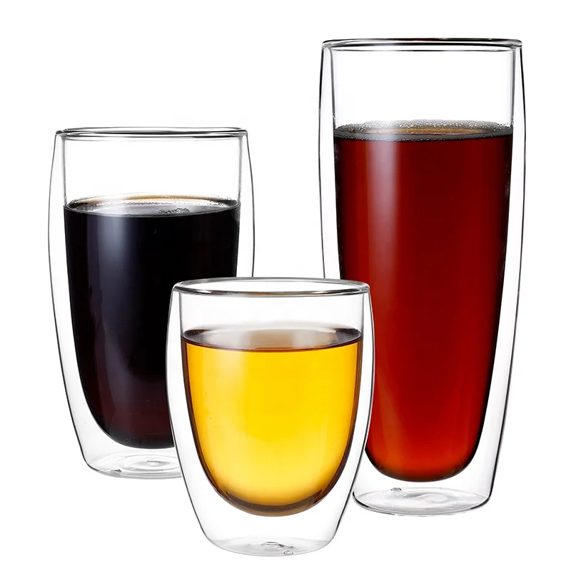 High Quality Low Price Double Wall Glass Coffee Cup Hot sale High Borosilicate Glass Cup Double Wall Glass Mug