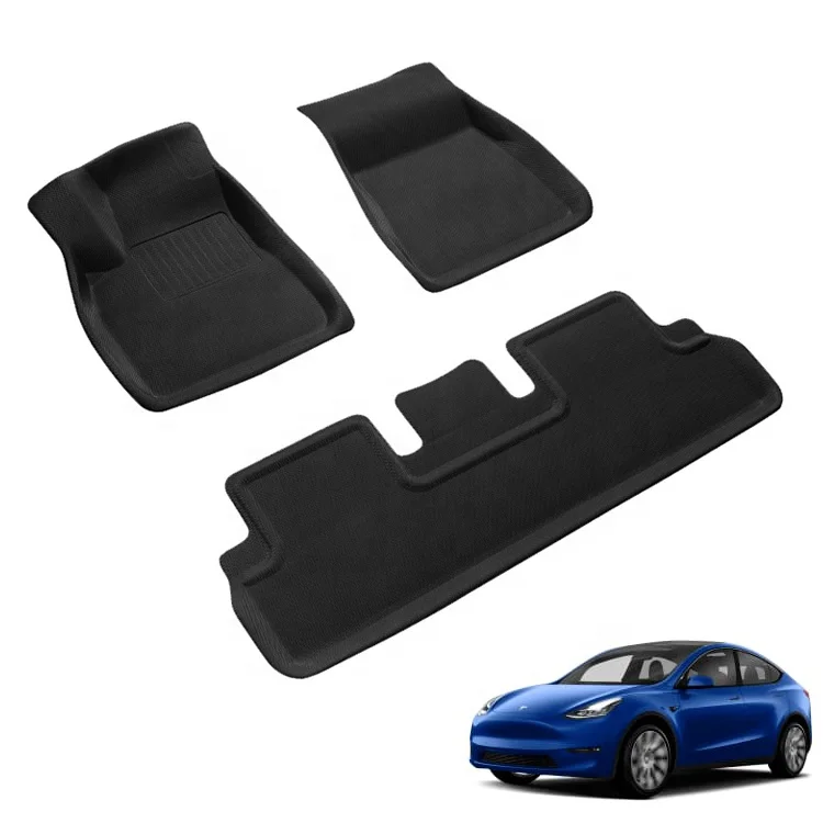 Creease 3Pcs/Set High Edge Waterproof Non-slip All-Weather XPE Car Floor Mat For Tesla Model 3/Y 2021 2022  Interior Accessories