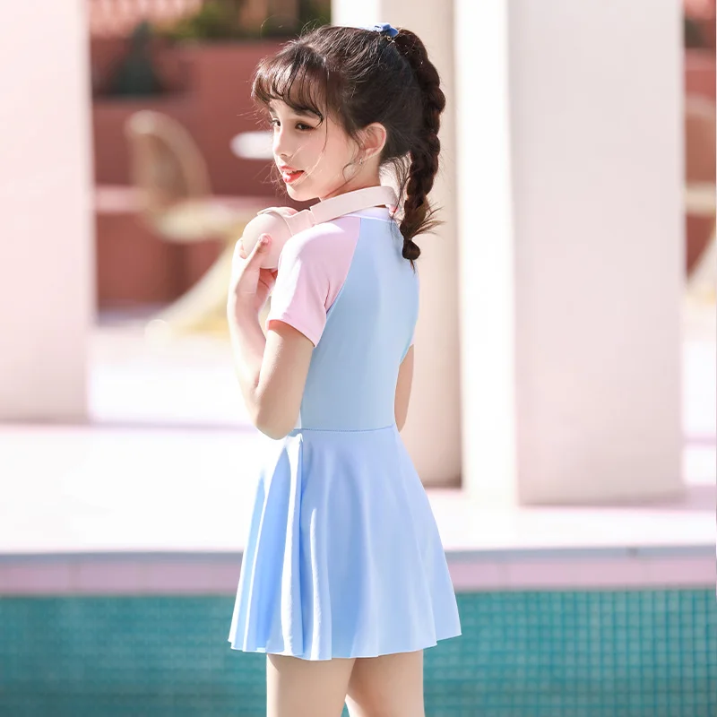 2024 new high quality western style integrated hidden zipper professional training diving fast dry sports casual swimsuit