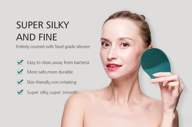 Hot Products Mini Sonic Vibrating Facial Cleansing Brush Silicone Face Brush with 8 strengnth 1385