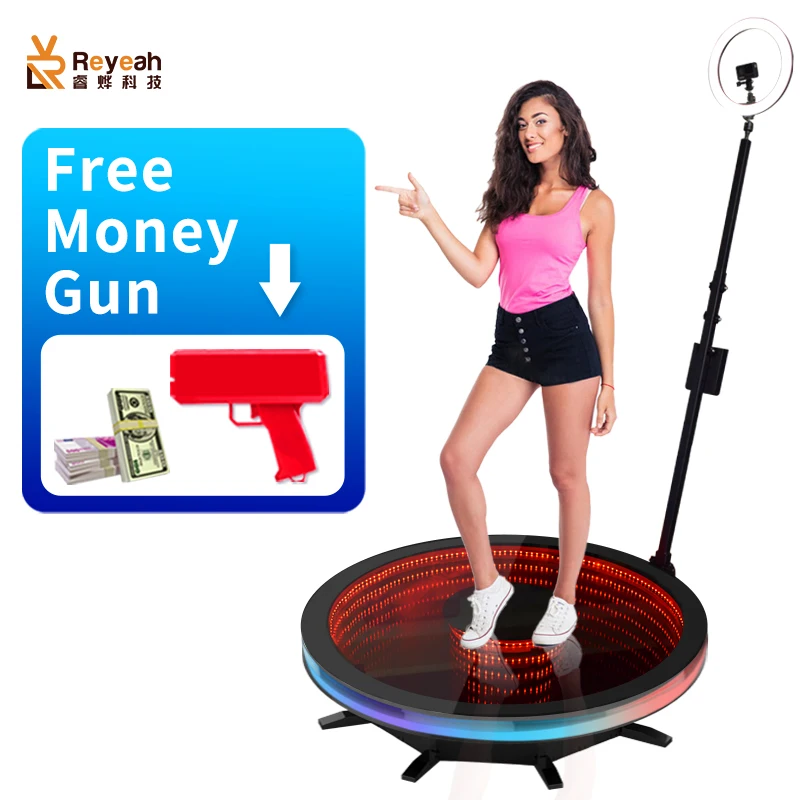 Shop the Hottest Infinite LED Platform 360 Photo Booth Machine for Sale Automatic Spin 360 Video Photobooth