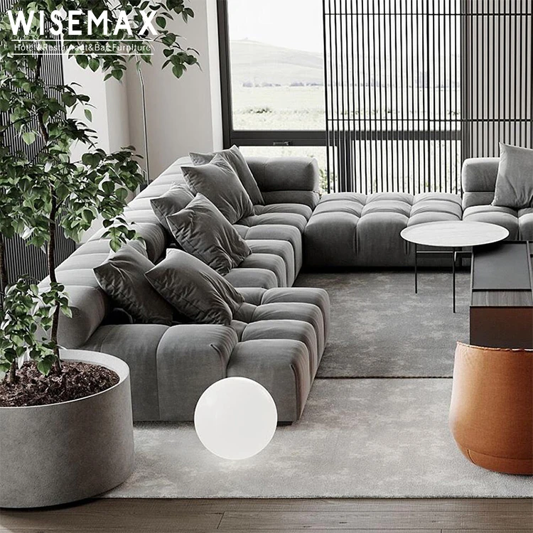 WISEMAX мебель итальянская высококачественная ткань кожаный диван набор диванов для гостиной резная обивка