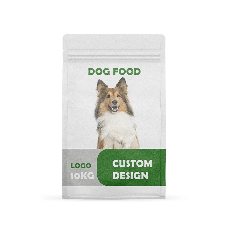Customized 5kg 10kg 15kg 20kg 25kg seal aluminum foil dog cat plastic flat pet food bag packaging pet food bag