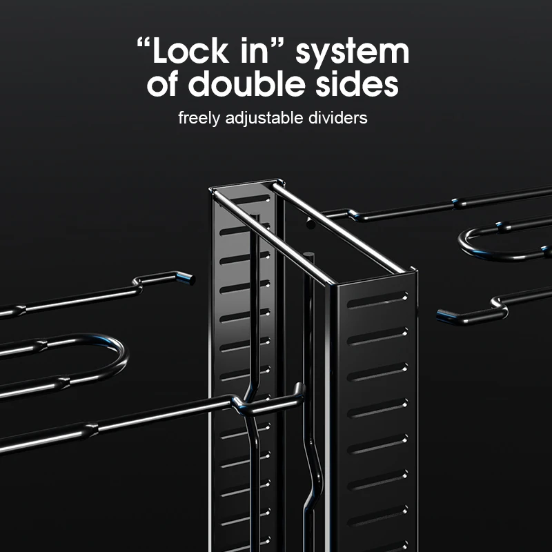 Kitchen utensil pot grid fry hot pan lid holder pan rack organizer for cabinet