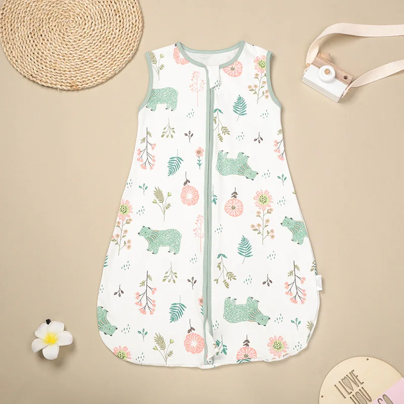 Customized 100%Cotton 0-24 Month Toddlers Sleeping Sacks Soft Knitted Zipper Baby Sleeping Bag Sleeping Bags for Newborn Babies