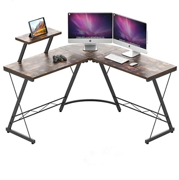 Компьютерный игровой стол L-образной формы, легкая сборка, для экономии места, для дома и офиса, для ноутбука