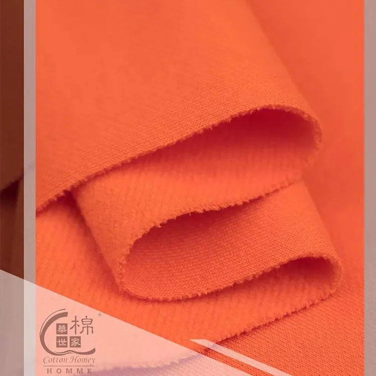 Wholesale plain pattern 100 Cotton Fleece Sweatshirt Fabric Textile Brushed Back Fleece Fabric For Fleece Hoodie