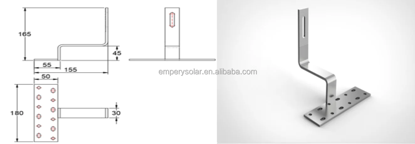 Solar Roof Mounting System Bracket Anodized T-Bolt Anchor Strut Channel Hook for Roof Bracket and Rail
