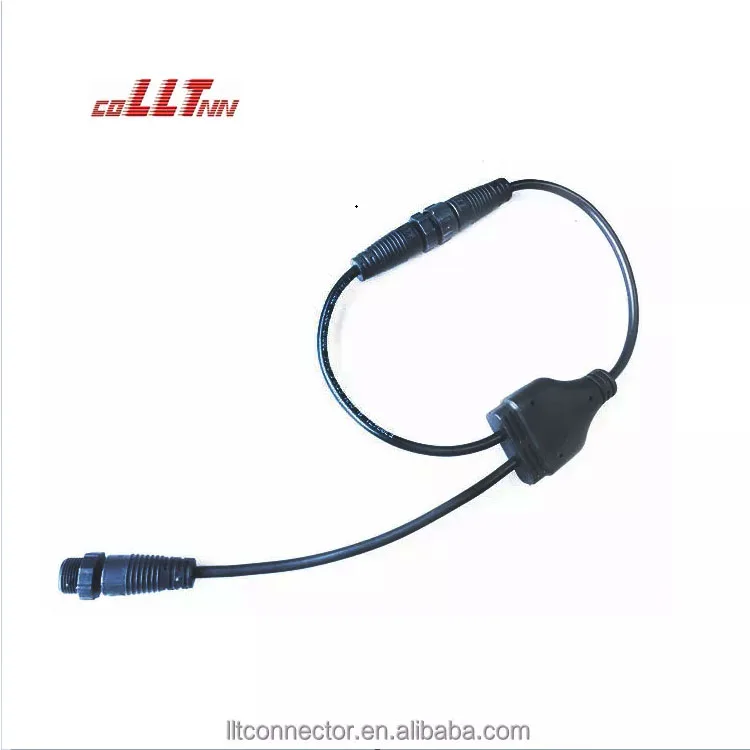 LLT factory 2 3 4 Pin male female ip68 custom 1 in 2 3 4 5 out ip65 waterproof cable Y splitter connector