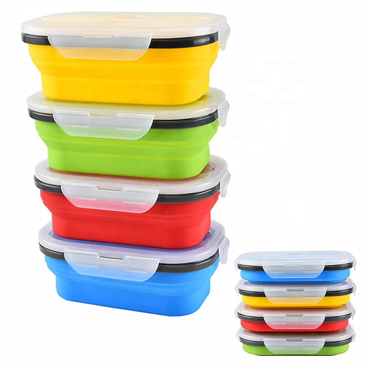 Collapsible Silicone Food Storage Container, Durable Meal box For Kitchen, Bento Lunch Boxes