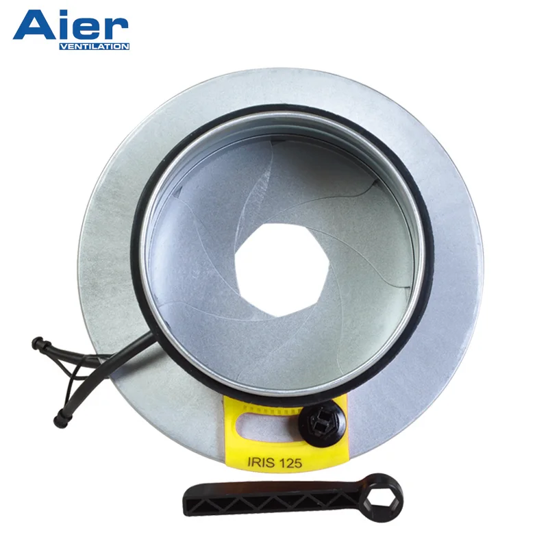 Galvanized Iris Damper for Air Volume Control of Circular Duct, HVAC Products,  Full Size, Manual
