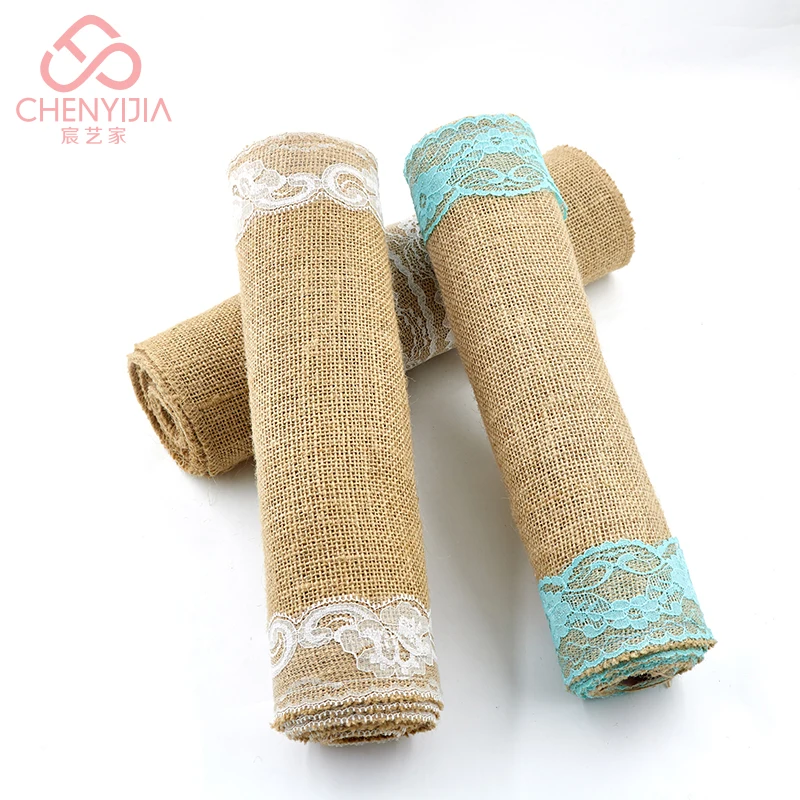
2021 High Quality Polyester Fabric jute Lace pattern Table Runner For Home Decoration 