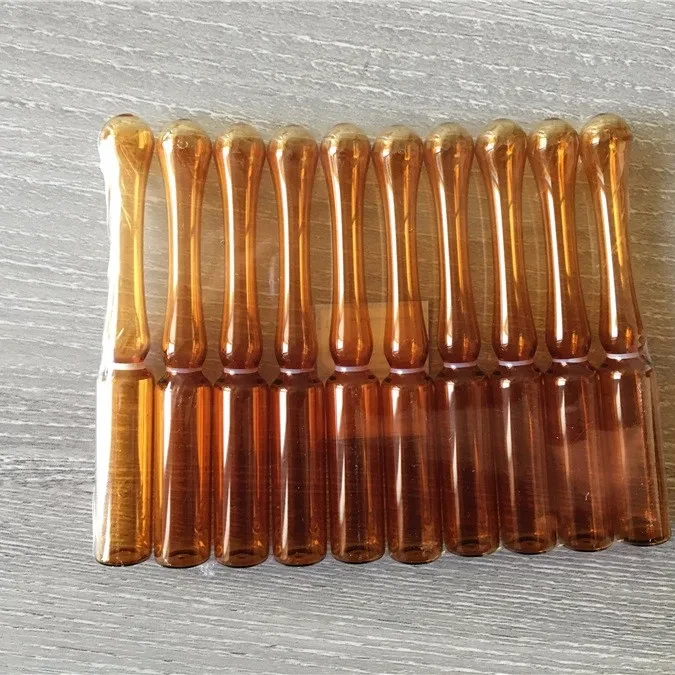 5ML liquid medicine Surface printing  Handling empty glass ampoule bottle amber clear