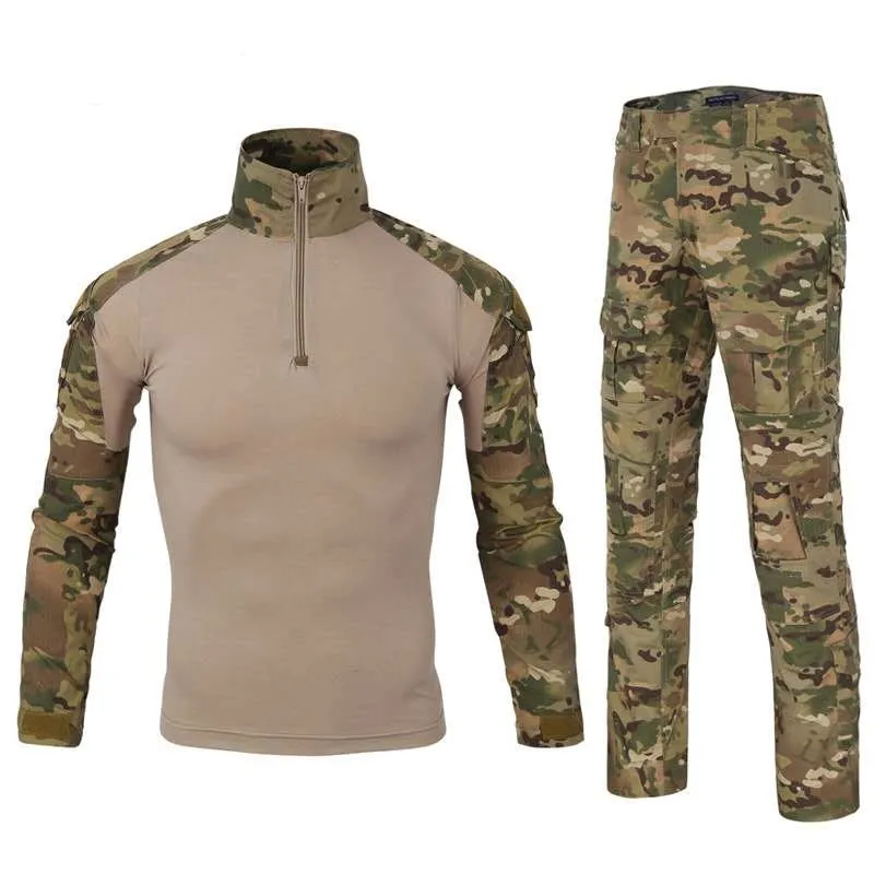 Camouflage Frog T-shirt Long-sleeve US OutdoorTactical Uniforms Suits