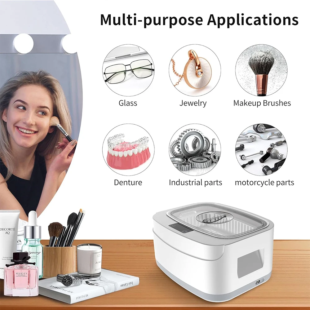 2.5L High Frequency Ultrasonic Cleaner Multi-Function Household Tool for Makeup Jewelry Fruit Glasses Cleaning