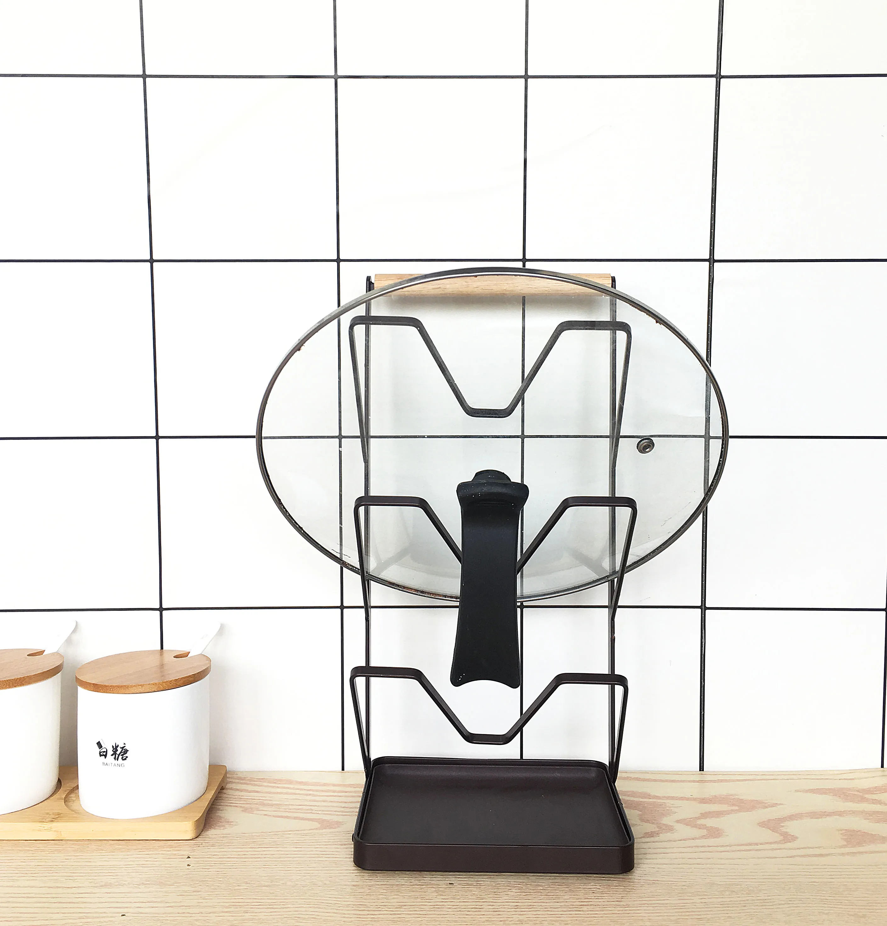 Scaffale portaoggetti da cucina con coperchio per pentole in acciaio originale Kusina