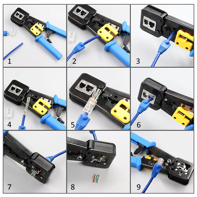 Networking tools RJ45 Pass Through ez Crimping Tool cable pliers Telephone Cable cutter Tool for RJ11/RJ12