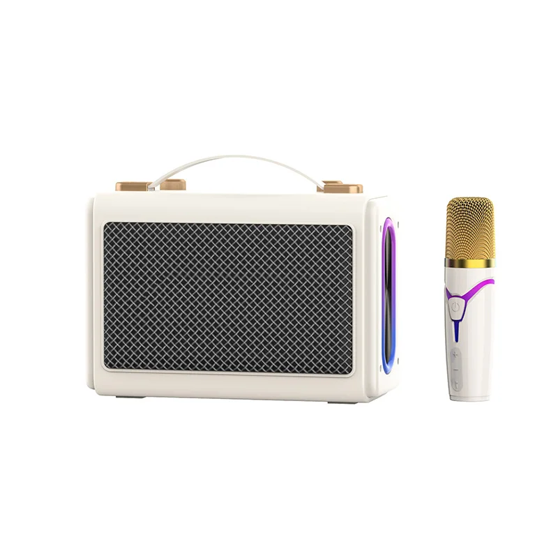 GOODCF 2024 New Wireless Portable Karaoke Speaker Bt 5.3 Rechargeable Microphone Karaoke Outdoor Speaker