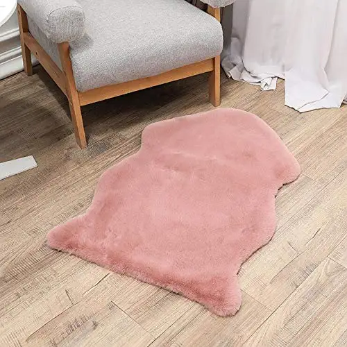 Wholesale Half Vacuum Package Rabbit Circle Rug With Suede Back