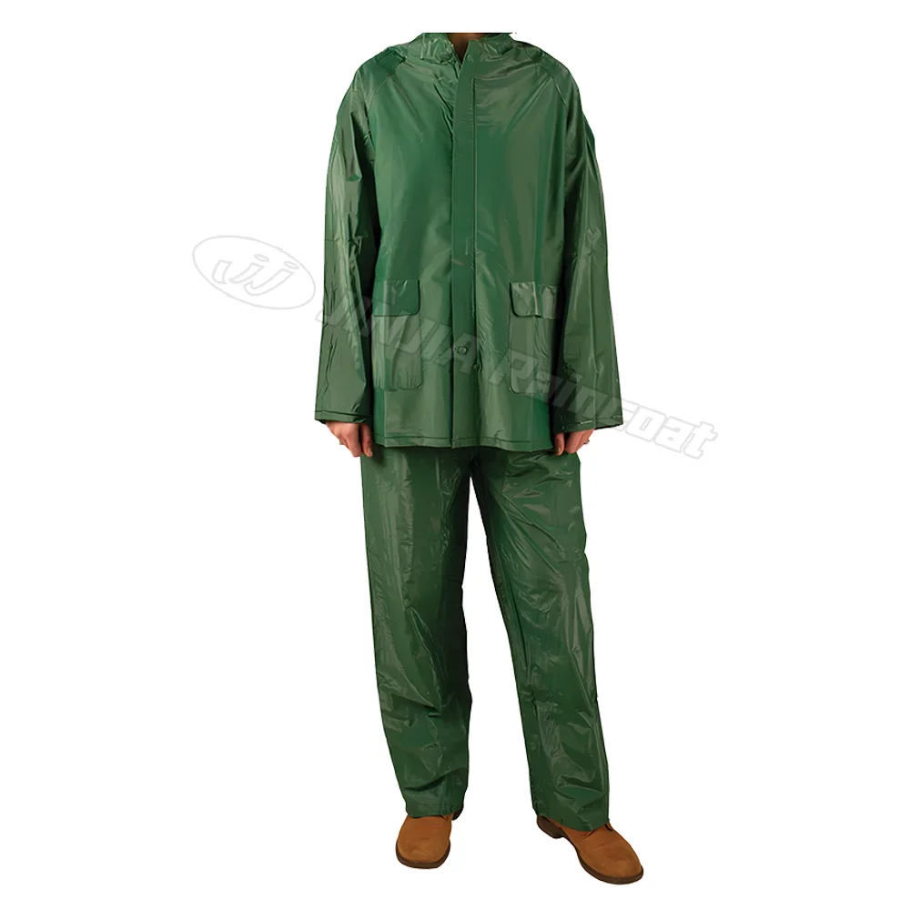 Hot Selling Work Raincoat Yellow Rain Suit Durable Safety Pvc Polyester Rain Suit Heavy Duty Raincoat for Men