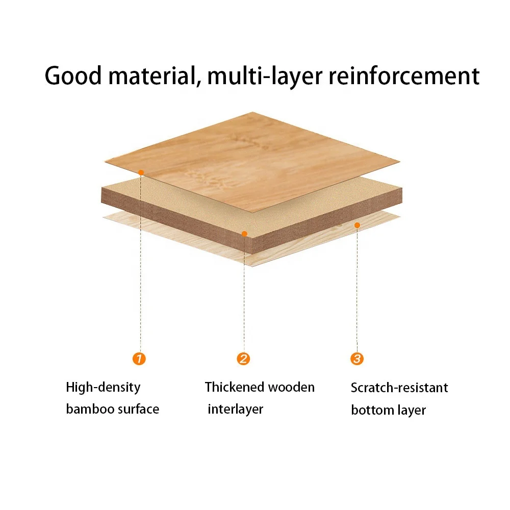 YILU Folding Bamboo Table Camping Wood Picnic Table with Adjustable Legs Heavy Duty 4-Folds Portable Bamboo Camp Tables