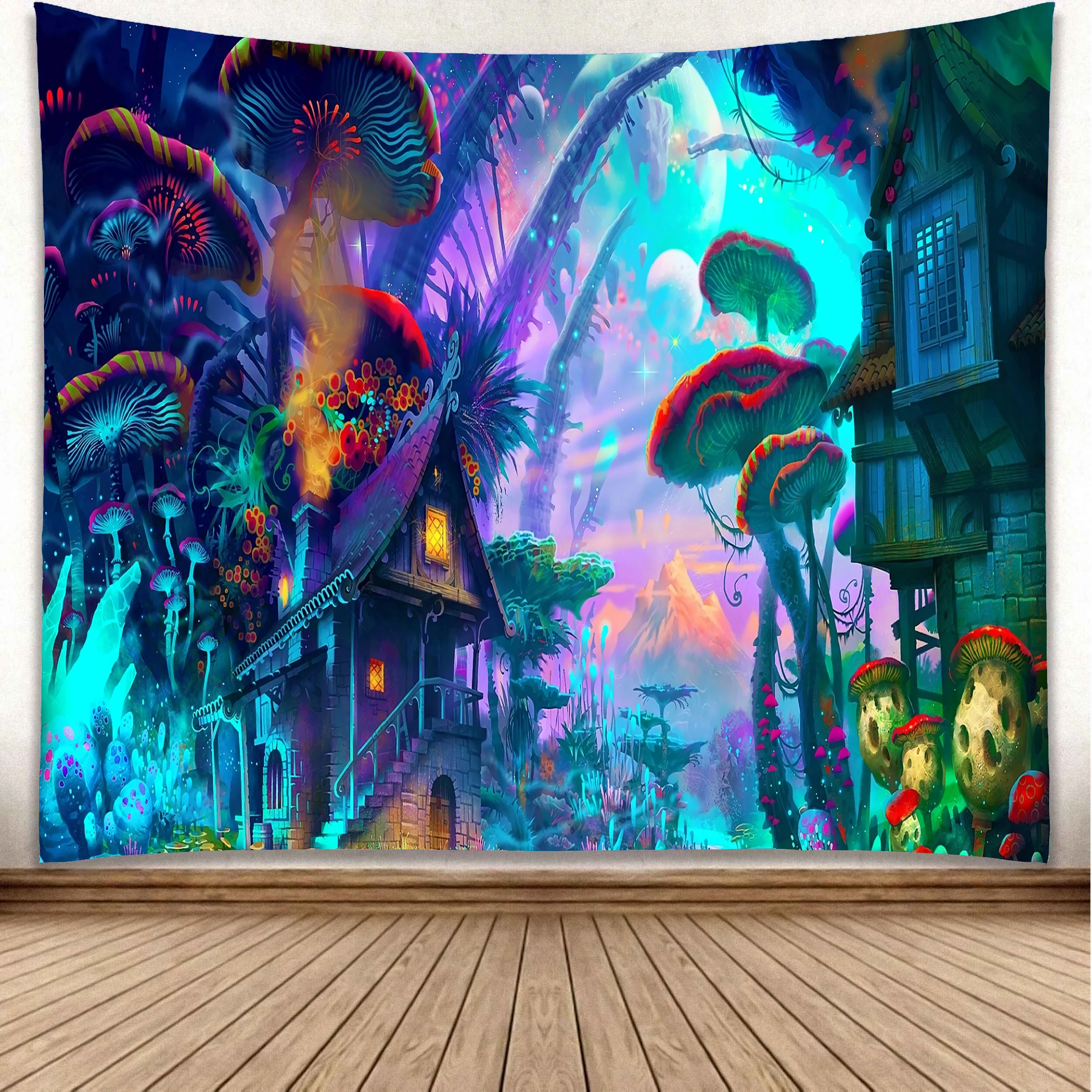
Sublimation Print Starry Night Space Bohemian Mandala Forest Mountain Psychedelic Trippy Hippy Witchcraft Tarot Tapestry 60