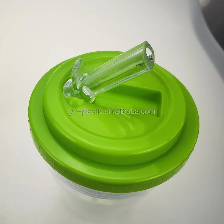 2019 new style plastic high PS initiative double-deck  cup with straw lid 350ml 500ml