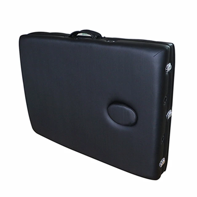 Portable Black Tattoo Table for Makeup and Massage Bear Not Easy Broken Leather Massage Tattoo Bed