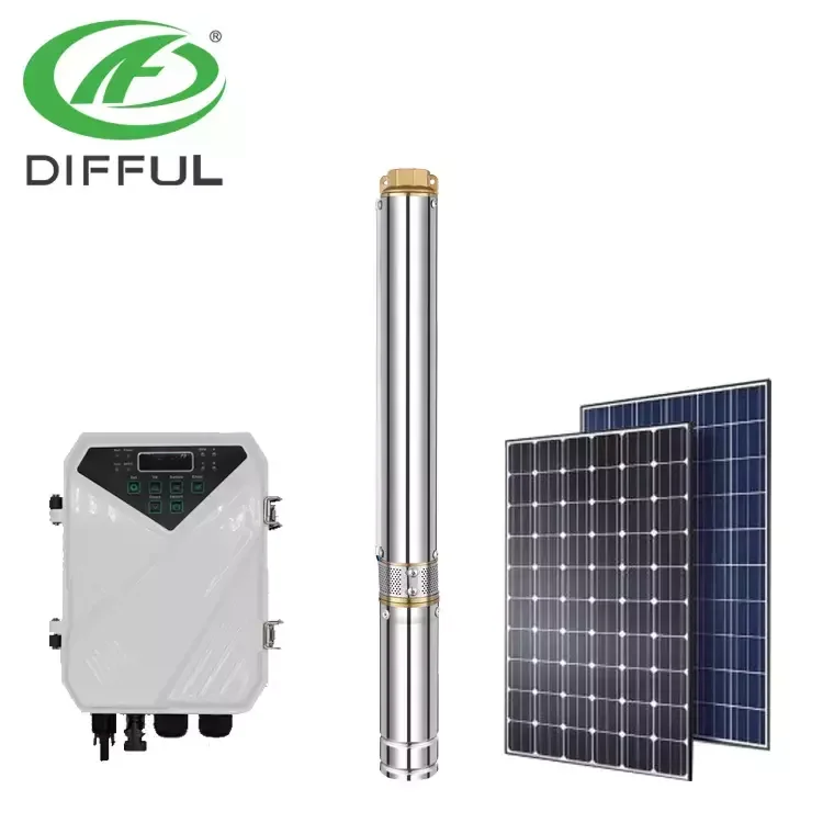 solar dc submersible well water pump solar energy systems  with solar panels