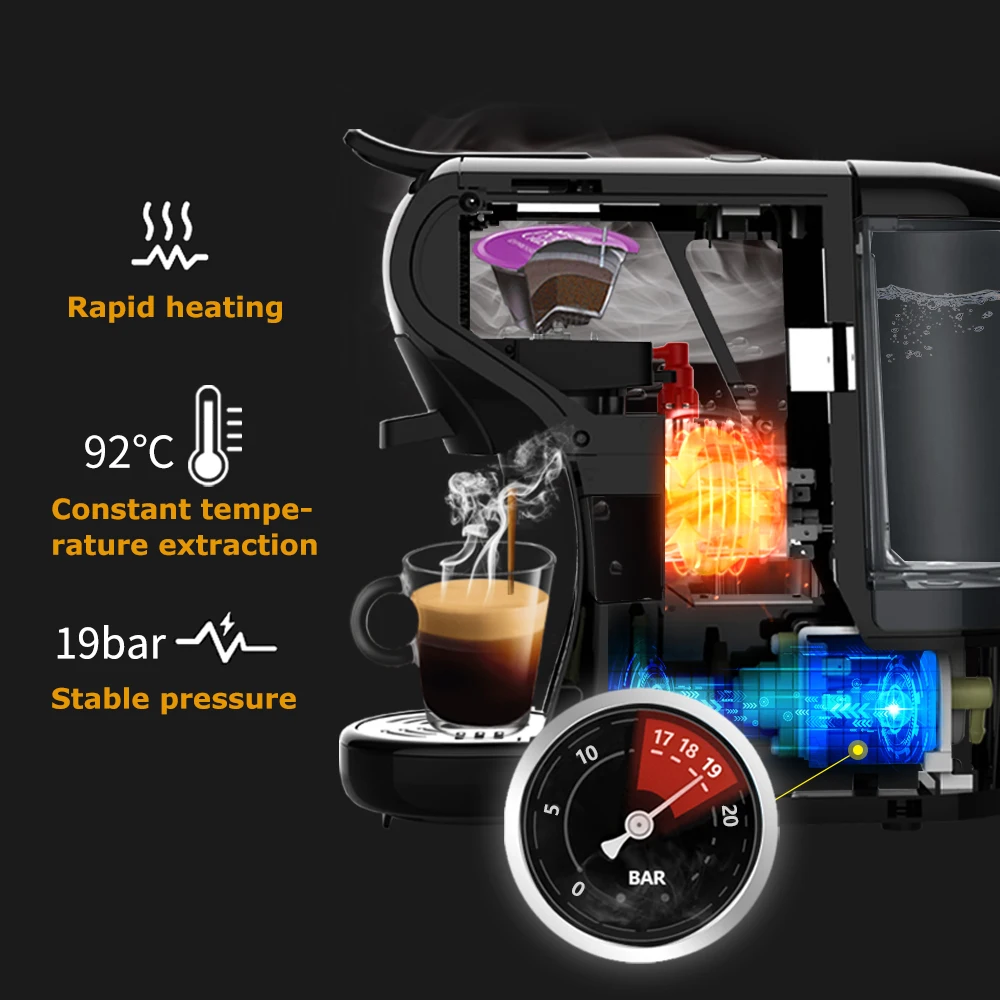 Capsule Coffee Machine Milk Forth 4 in 1 Maker