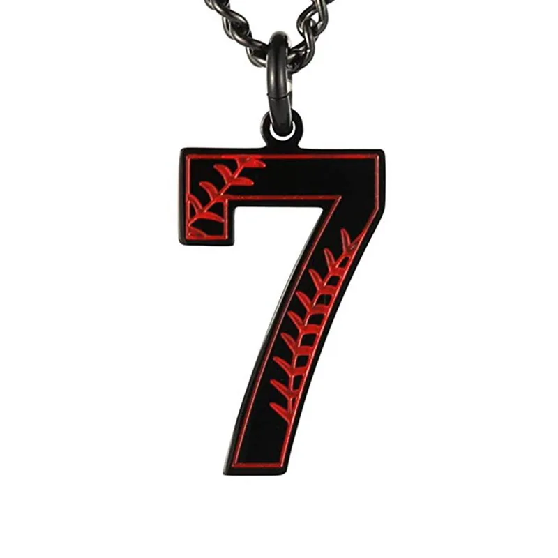 Fashion Baseball Number Necklace Stainless Steel Jewelry for Women Men