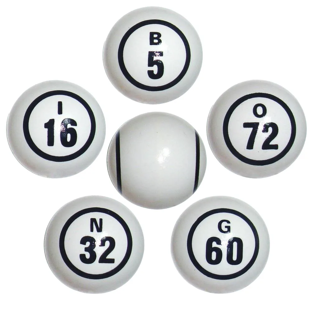 
Professional Numbered Bingo Balls ABS white six side print ping pang ball for Electronic Bingo Machine or Bingo Cage 