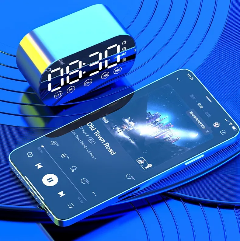Новые Многофункциональные Беспроводные Bluetooth Динамик Зеркало Мини часы портативные