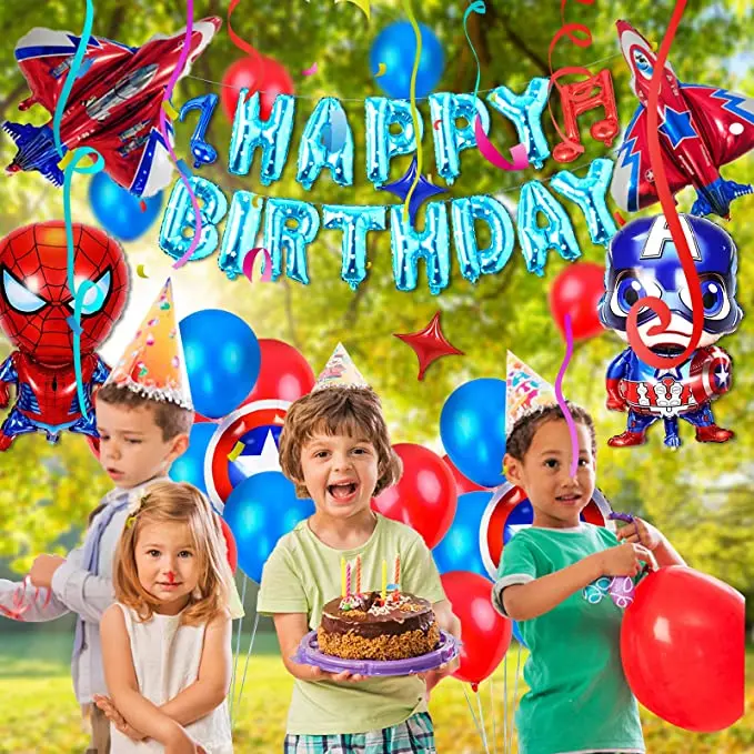 Superhero Birthday Party Mylar Foil Balloon Super Hero Birthday Party Supplies Decorations For Your Kids Theme Party  X4257