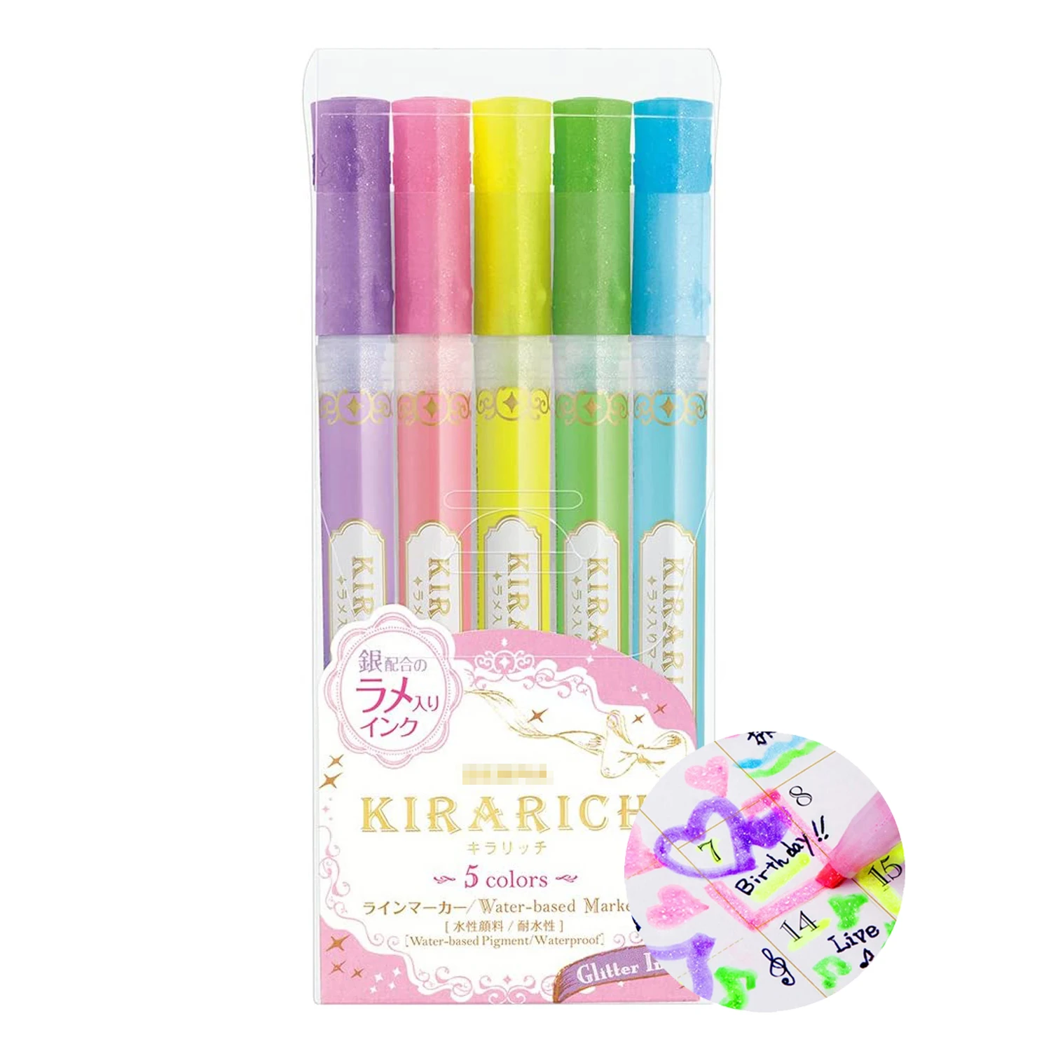 
Mild color light-colored ball multicolor pen with highlighter for hand marking and colouring 