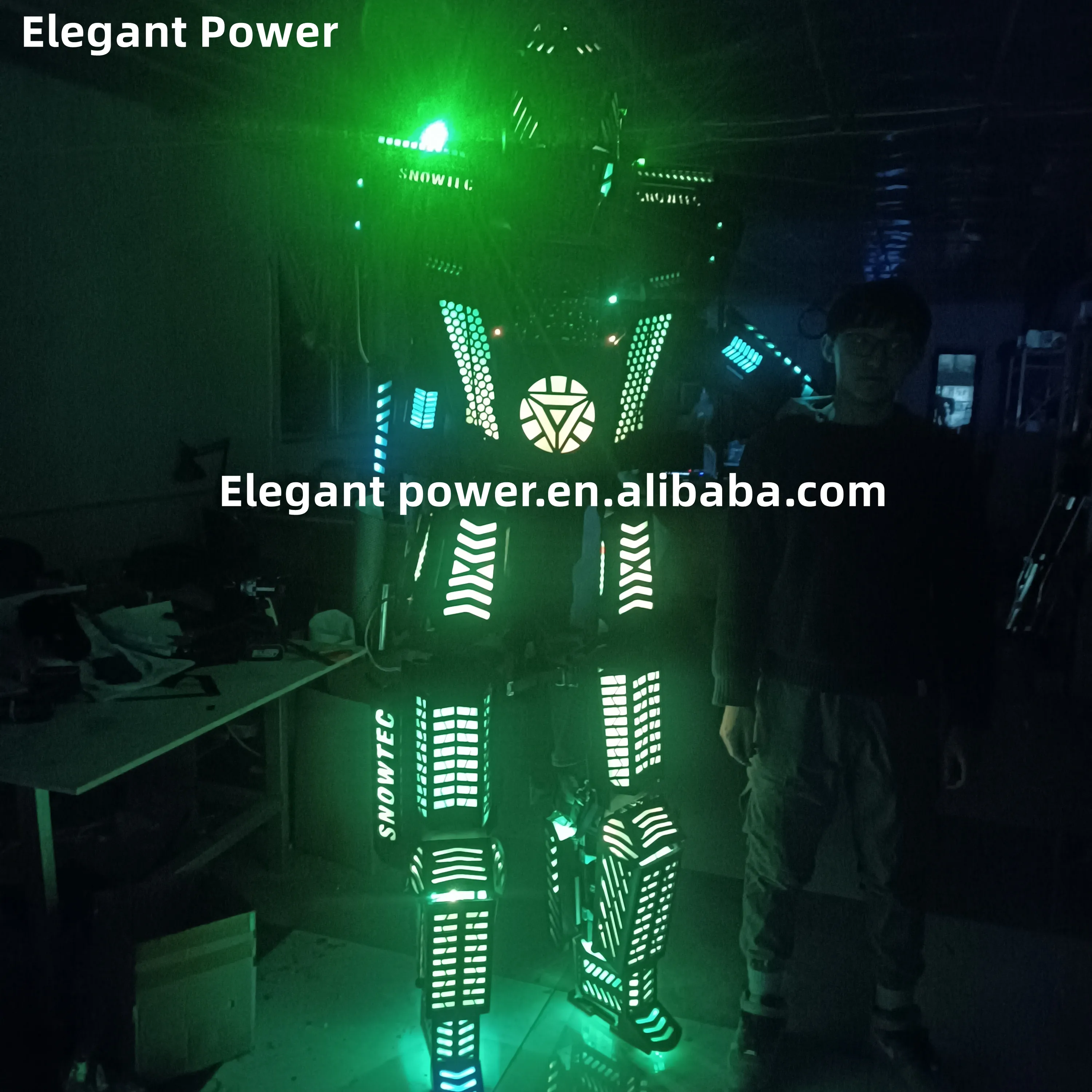 Светодиодные танцевальные костюмы робота RGB ходунки светодиодный костюм взрослый светящийся для ночного клуба