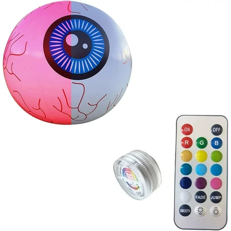 Halloween Inflatable Eyeball Lights Party Outdoor For Yard Lawn Pool Remote Control LED Eyeball Color Party Courtyard Bar Decor