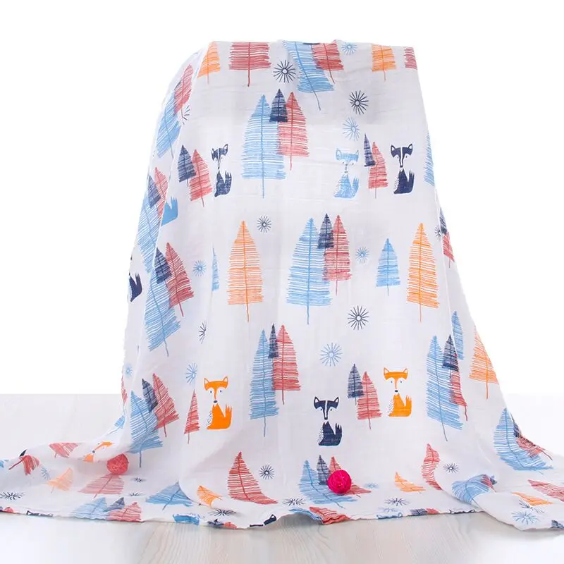High Density Custom Print Design 2-6 Layers Receiving Blankets Muslin Squares Bamboo Cotton Baby Muslin Swaddle Blanket