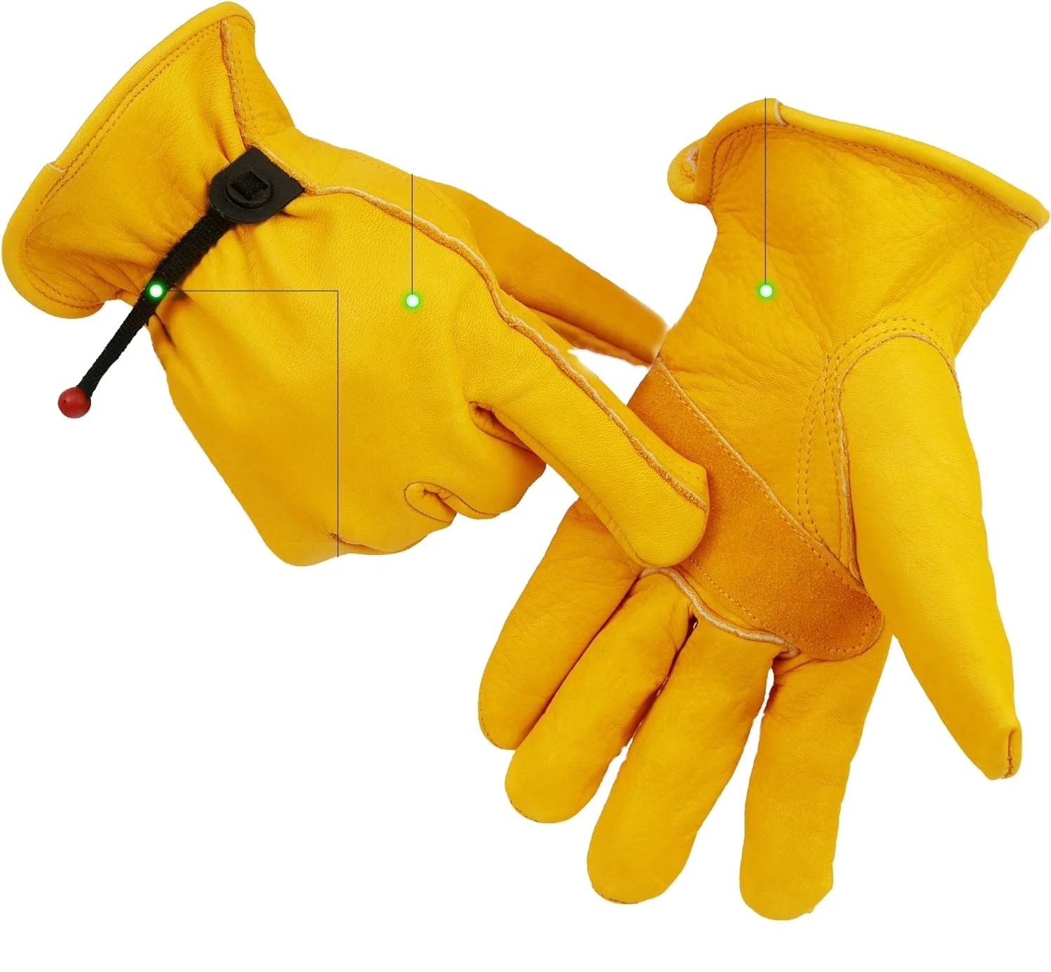 Custom Logo Leather Safety Work Gloves Durable Driving Welding Waterproof Garden Warehouse Cow Split Outdoor Protection Work
