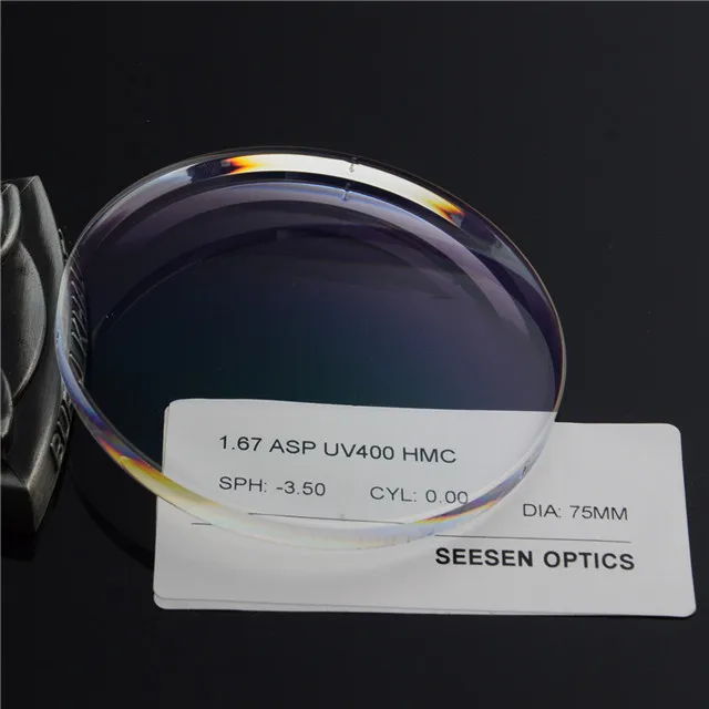 Optical Lens Factory Wholesale 1.67 ASP Aspheric UV400 Mr-7 HMC/SHMC EMI Lens Super Thin Eyeglasses Lenses