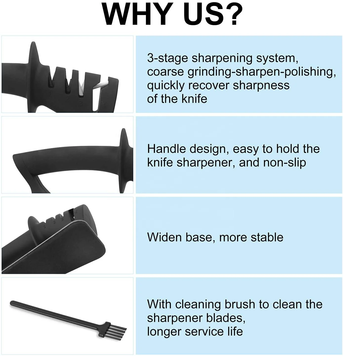 professional 4 Stage Pull Through kitchen Knife Sharpener