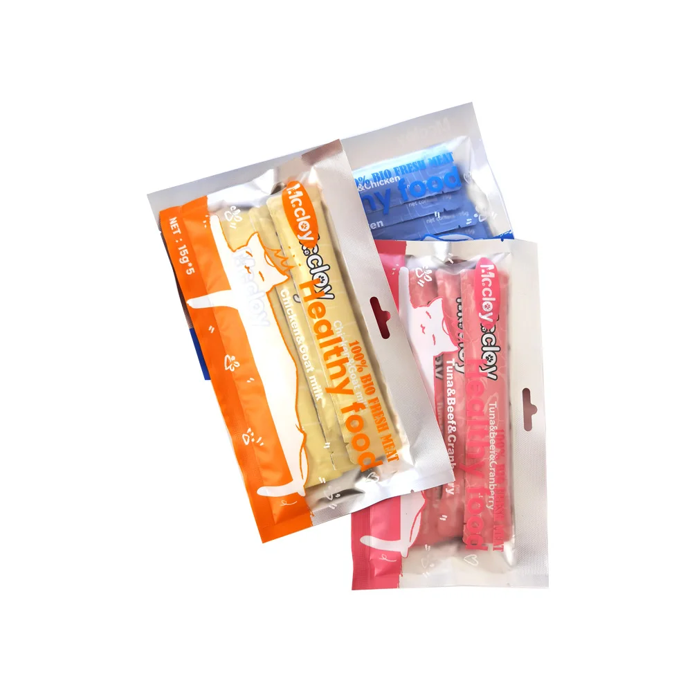 Wholesale Safety Pouch Wet Cat Foods Treats Snacks Lickable Cats Strips