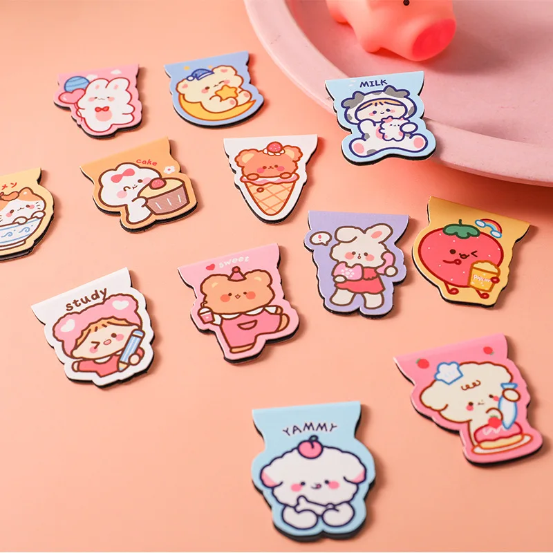 Novelty Magnetic Bookmarks Cute Animal Magnet Page Markers Cartoon Page Clips Bookmark for Kids Student Office Stationery Reward