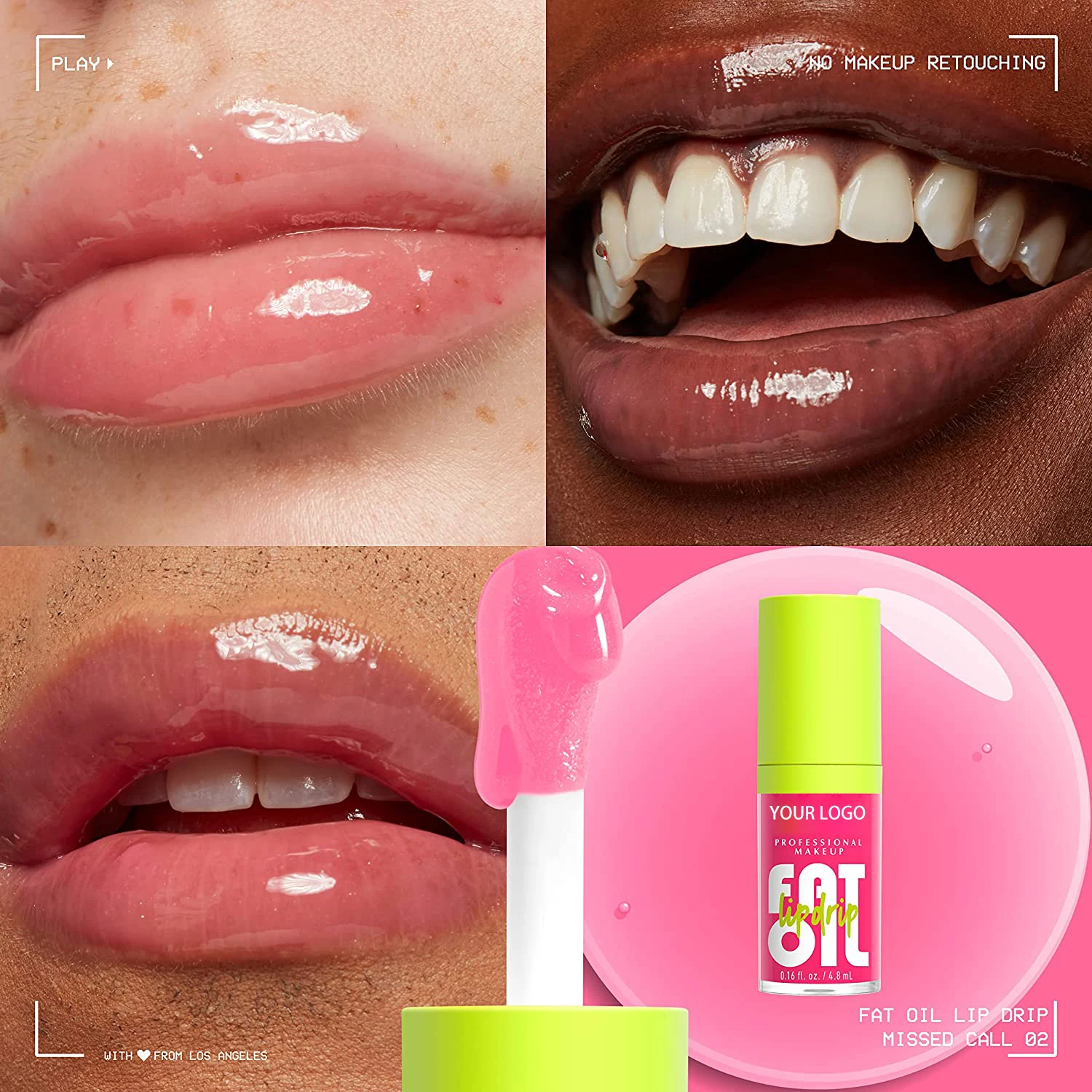 Wholesale Vegan Fat Oil Lip Drip Moisturizing Shiny Vegan Tinted Lip Gloss Private Label