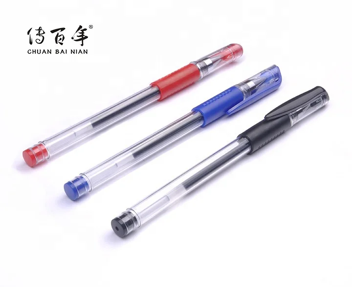 Simple glitter gel pen with rubber grip